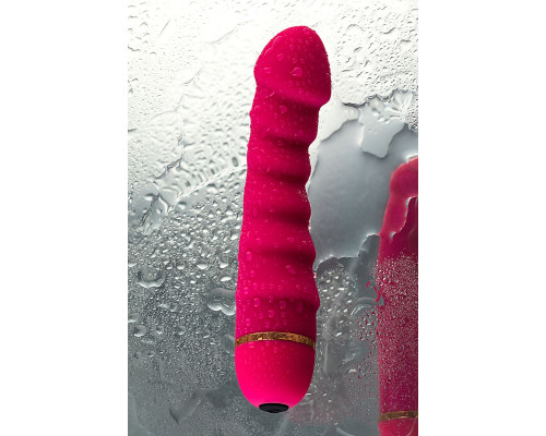 Розовый рельефный вибростимулятор точки G - 16 см.