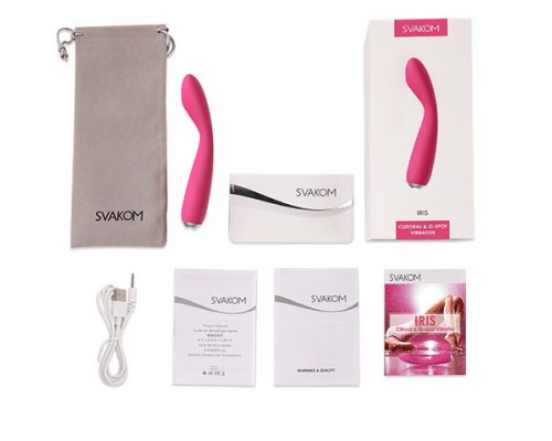 Ярко-розовый G-стимулятор IRIS Clitoral   G-spot Vibrator - 18 см.
