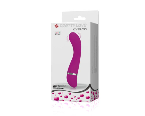 Лиловый вибратор Cvelyn - 18,9 см.