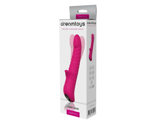 Розовый виброротатор HONEY BEAR - 16 см.