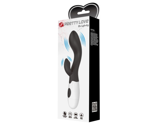 Черный вибратор-кролик для G-стимуляции Brighty - 20 см.