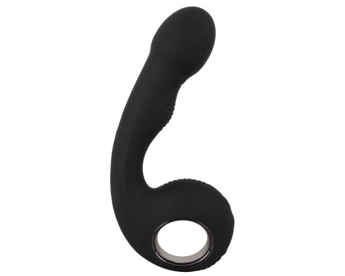 Черный силиконовый вибратор G   P-Spot Vibrator - 16,8 см.