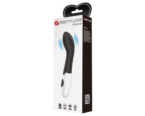 Черный вибратор Bishop для G-стимуляции - 18,2 см.