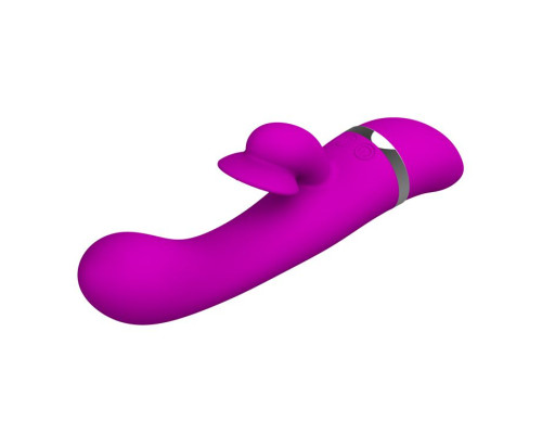 Вибратор Pretty Love Bert с клиторальным отростком - 18,8 см.