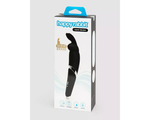 Черный вибратор Rabbit Rechargeable Wand Vibrator - 26,7 см.