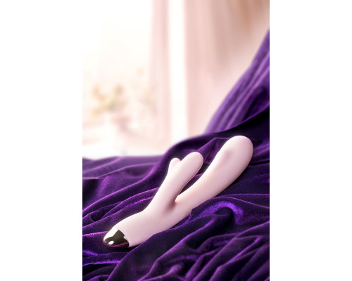 Розовый вибромассажер MERYL со стимулятором клитора - 22,5 см.