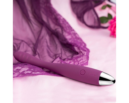 Фиолетовый вибратор Cici с гнущейся головкой - 18,2 см.