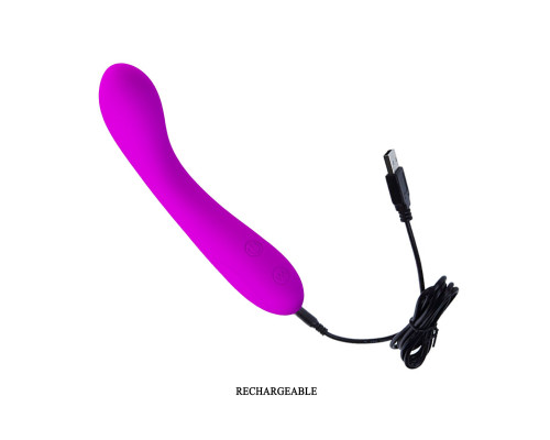 Лиловый изогнутый вибратор Tony - 17 см.