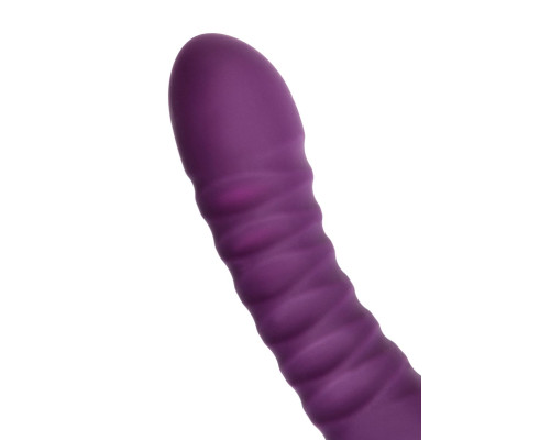 Фиолетовый гибкий вибратор Lupin с ребрышками - 22 см.