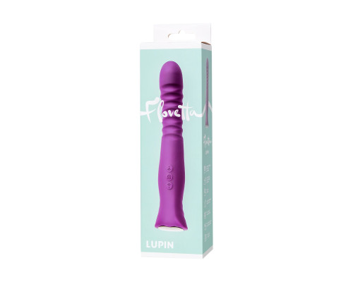 Фиолетовый гибкий вибратор Lupin с ребрышками - 22 см.