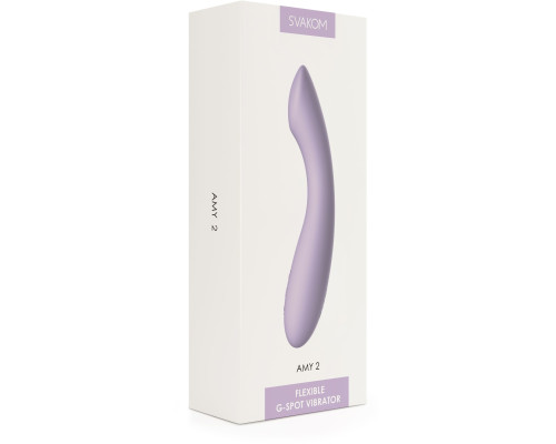 Сиреневый изогнутый вибратор Amy 2 - 17,4 см.