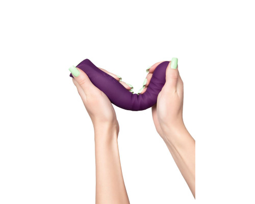 Фиолетовый гибкий вибратор Lupin с ребрышками - 22 см.