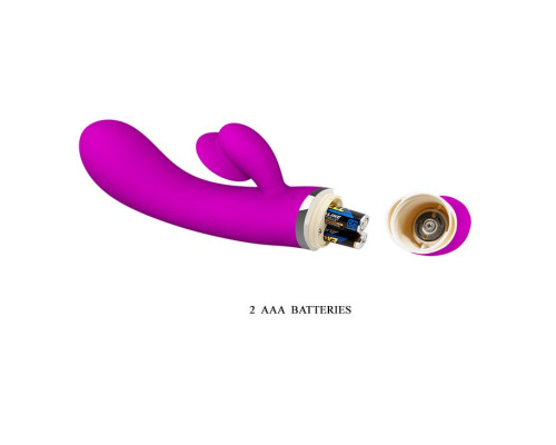 Вибратор Pretty Love Bert с клиторальным отростком - 18,8 см.