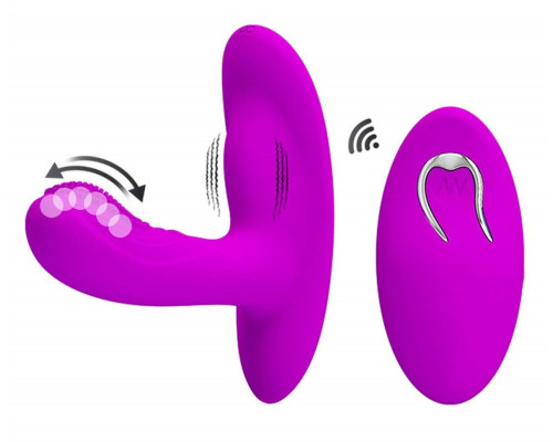 Лиловый вибромассажёр с движущимися шариками Magic Finger