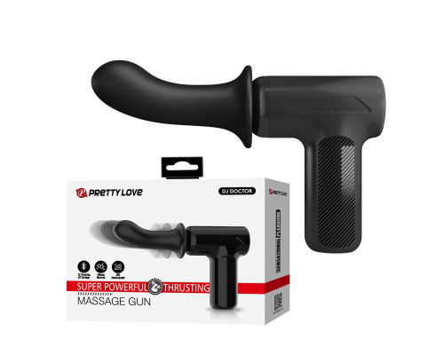 Черный вибромассажёр с поступательными движениями DJ Doctor