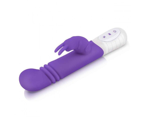 Фиолетовый массажер для G-точки Slim Shaft thrusting G-spot Rabbit - 23 см.