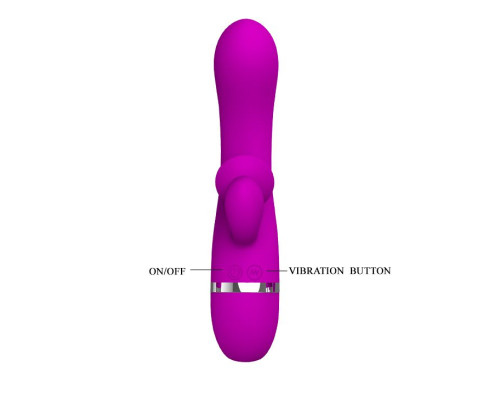 Вибратор Pretty Love Bert с клиторальным отростком - 18,8 см.