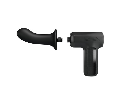 Черный вибромассажёр с поступательными движениями DJ Doctor