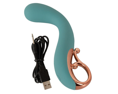 Бирюзовый вибратор для точки G The Magician G-Spot Vibrator - 19 см.