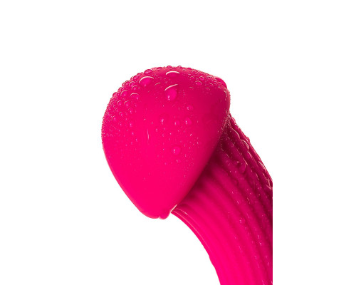 Розовый вибратор с шаровидной головкой - 20 см.