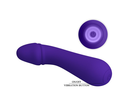 Фиолетовый силиконовый вибратор Cetus для G-точки - 15 см.
