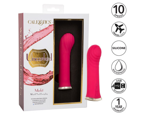 Ярко-розовый мини-вибромассажер для стимуляции точки G Uncorked Merlot - 13,25 см.