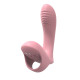 Нежно-розовый вибромассажер с петелькой на палец