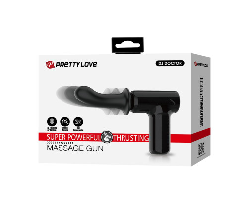 Черный вибромассажёр с поступательными движениями DJ Doctor