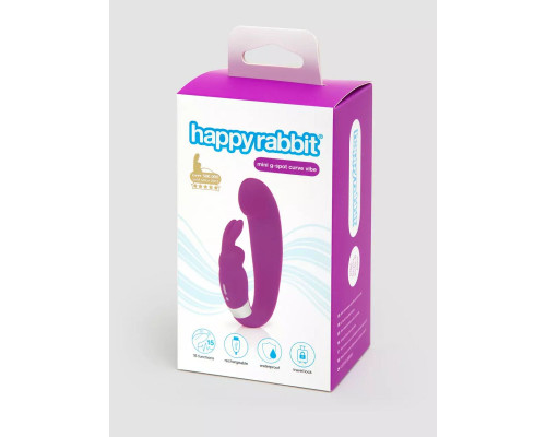 Лиловый вибратор Mini G-Spot Curve Vibe с клиторальным зайчиком