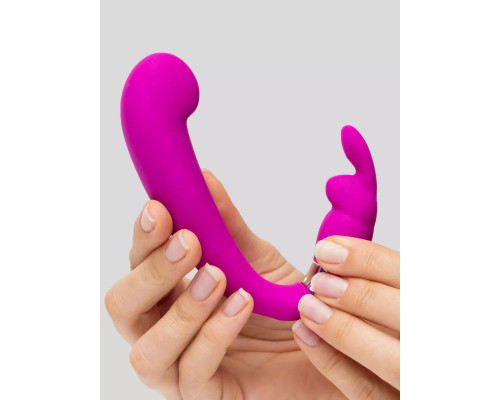Лиловый вибратор Mini G-Spot Curve Vibe с клиторальным зайчиком