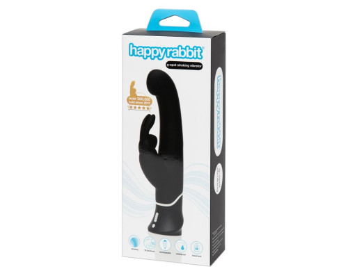 Черный вибратор-кролик G-Spot Stroking Vibrator - 24,2 см.