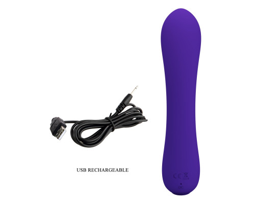 Фиолетовый изогнутый вибратор Matt - 19 см.