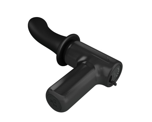 Черный вибромассажёр с поступательными движениями DJ Doctor