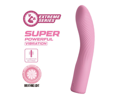 Розовый изогнутый вибромассажёр Kissell - 16,1 см.