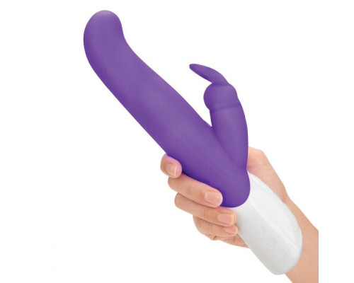 Фиолетовый G-стимулятор с клиторальным отростком - 24 см.
