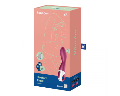 Малиновый вибромассажер для стимуляции G-точки Heated Thrill - 20,6 см.