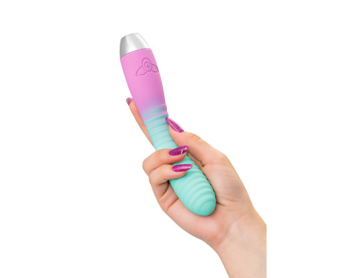 Мятно-розовый вибратор с изогнутой головкой Azalia - 20,5 см.