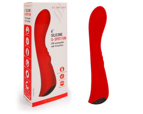 Красный вибромассажер 6  Silicone G-Spot Fun - 19,1 см.