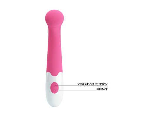 Розовый вибратор Charles с загнутой головкой - 17 см.