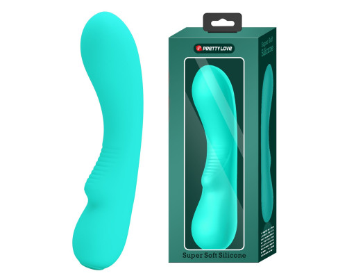 Бирюзовый изогнутый вибратор Matt - 19 см.