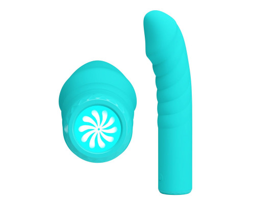 Аквамариновый вибромассажёр Rylan - 16 см.