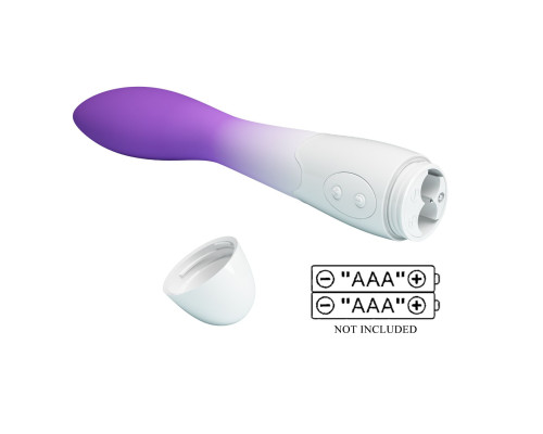 Фиолетово-белый вибратор Bishop для G-точки - 18,2 см.