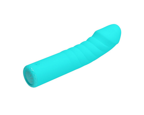 Аквамариновый вибромассажёр Rylan - 16 см.