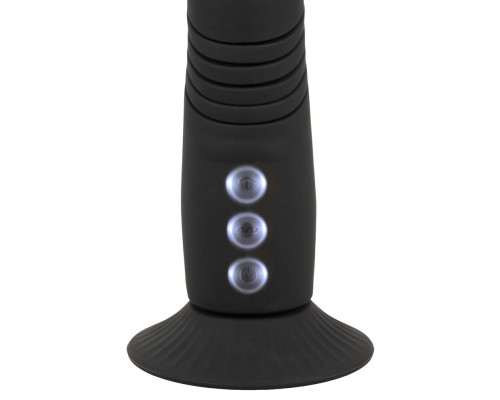 Черный вибратор с поступательными движениями G and P-Spot Thrusting Vibrator - 23 см.