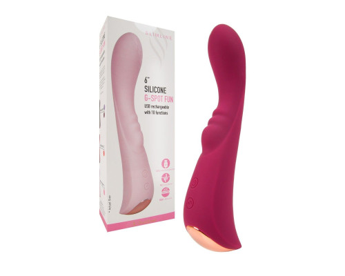 Малиновый вибратор для G-стимуляции - 19,1 см.