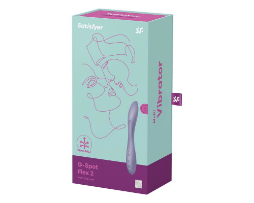 Сиреневый гибкий вибратор Satisfyer G-Spot Flex 2 - 19,5 см.
