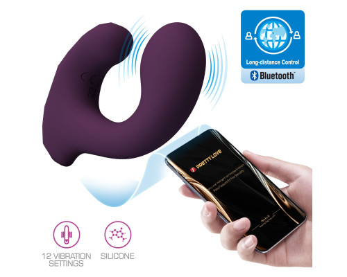 Фиолетовый С-образный вибратор с управлением через приложение Billy