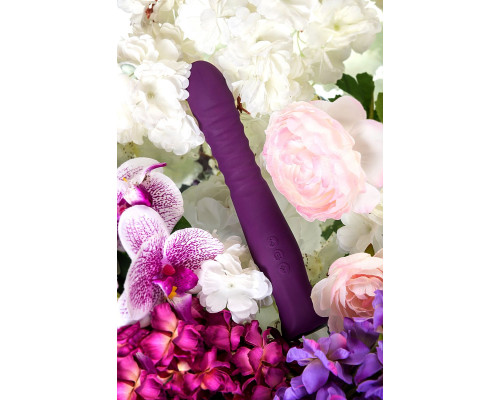 Фиолетовый гибкий вибратор Lupin с ребрышками - 22 см.
