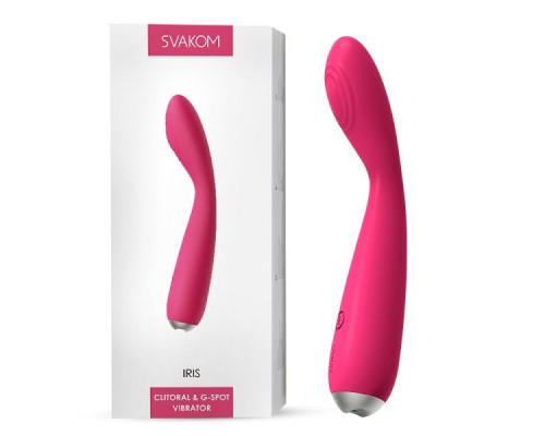 Ярко-розовый G-стимулятор IRIS Clitoral   G-spot Vibrator - 18 см.