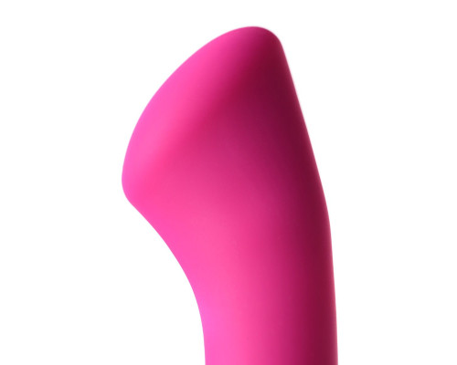 Ярко-розовый вибратор Ida со скошенной головкой для G-стимуляции - 19 см.